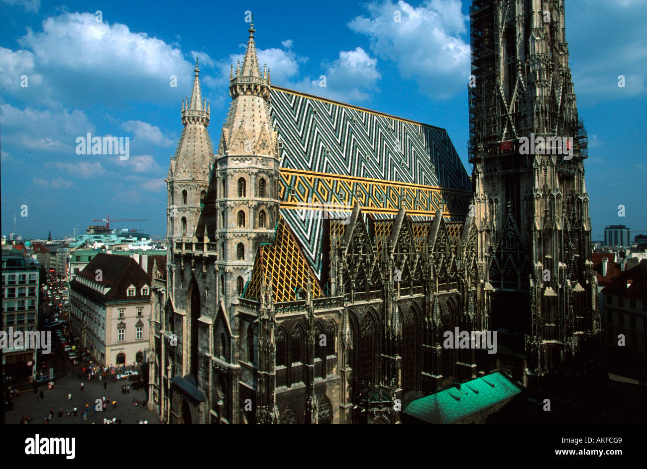 Österreich, Wien I, Blick vom Haas-Haus auf den Stephansdom Stock Photo