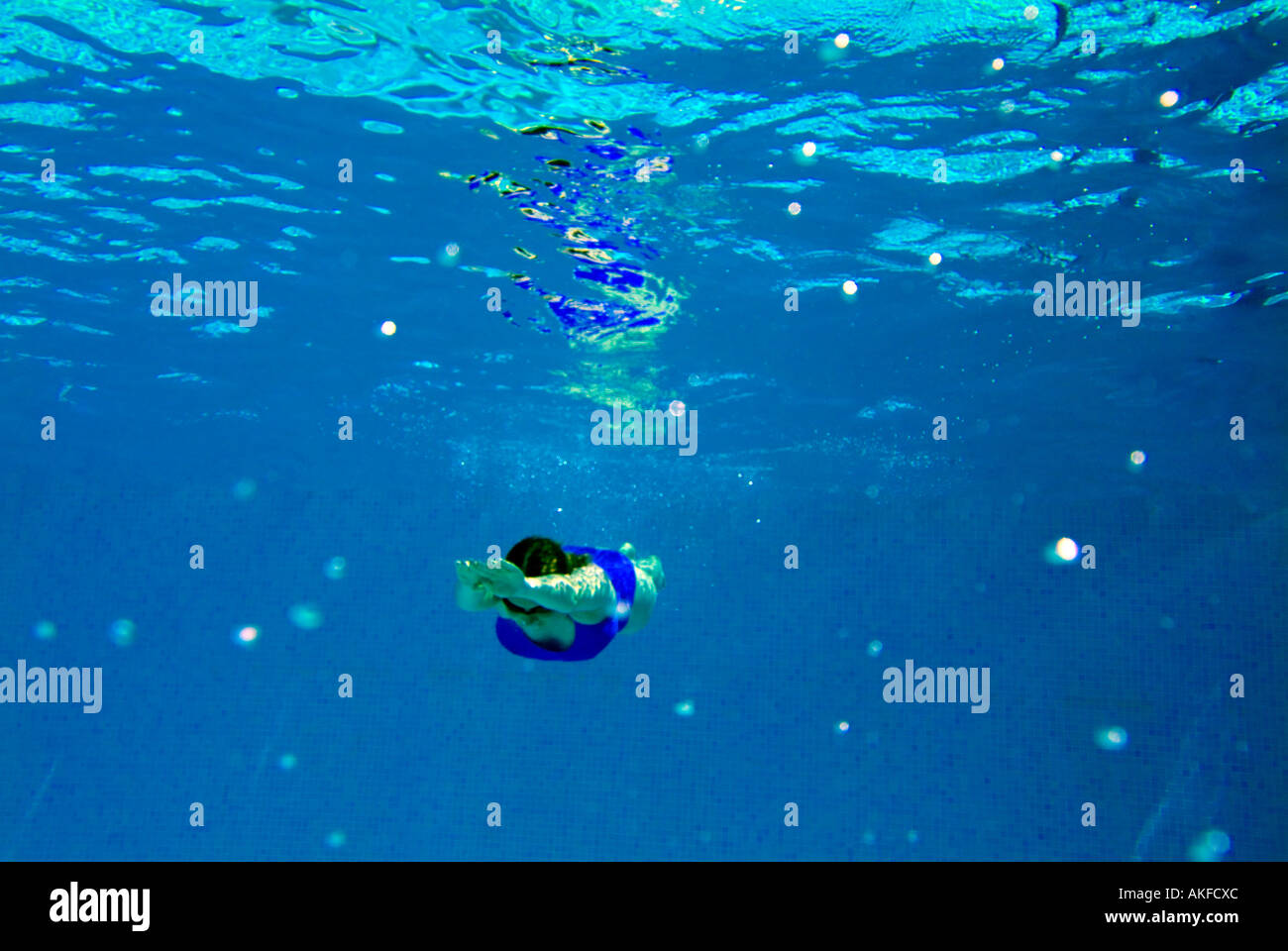 woman swimming in outdoor swimming pool from underwater Stock Photo - Alamy