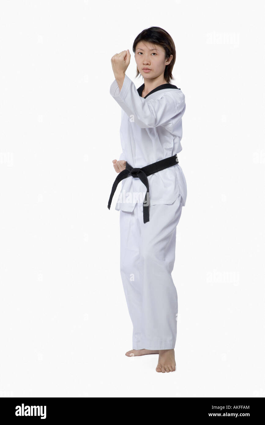 Karate woman barefoot hi-res stock photography and images - Alamy