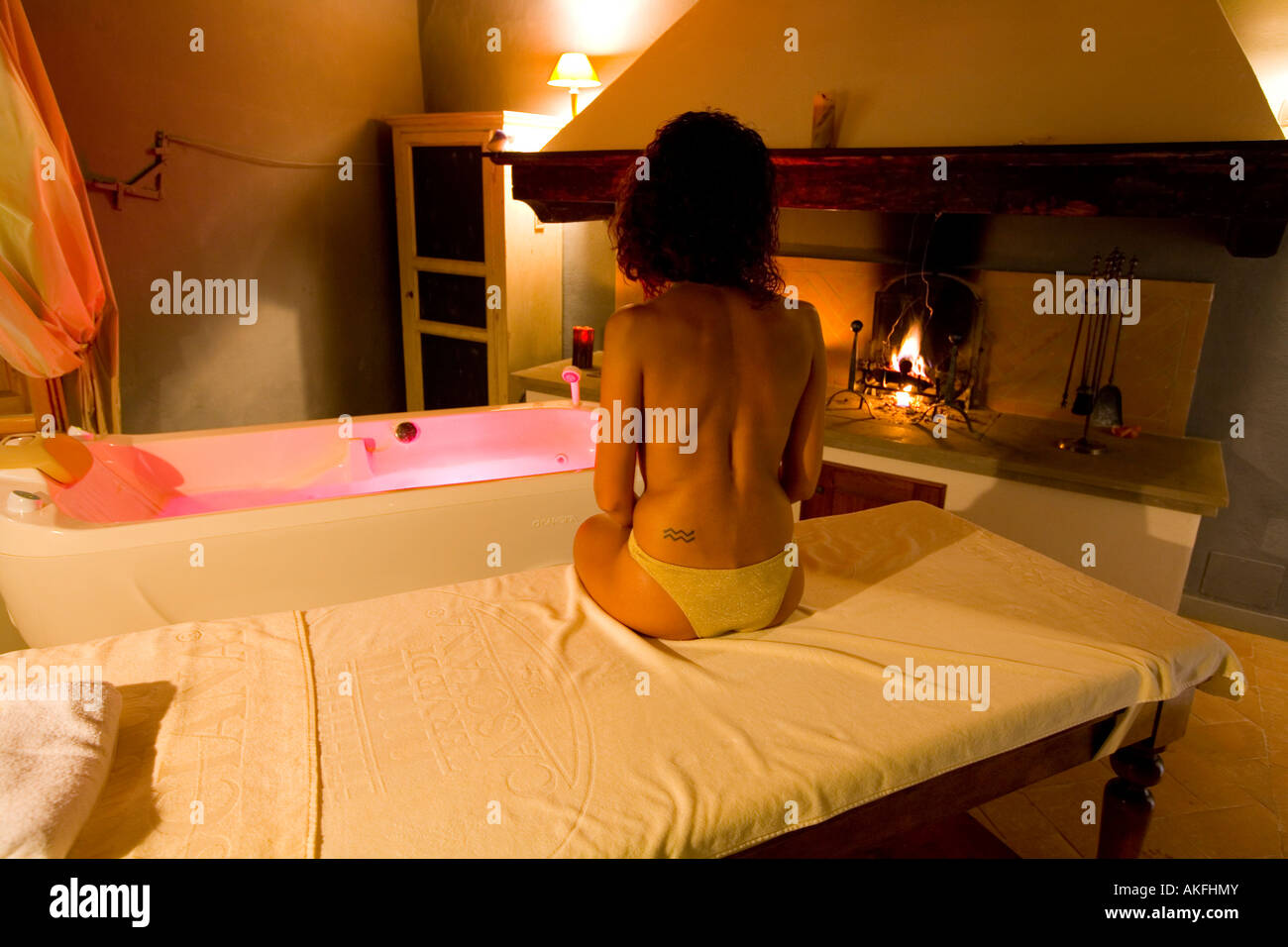 Massage room pics Massage Room With Fireplace Terme Villa Borri Spa Casciana Terme Tuscany Italy Stock Photo Alamy