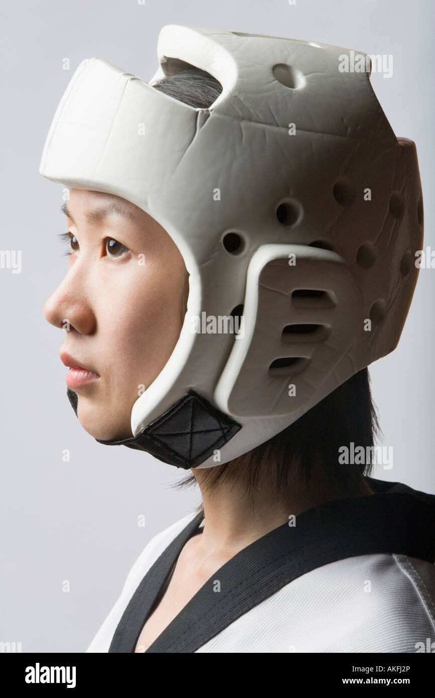Woman karate helmet hi-res stock photography and images - Alamy