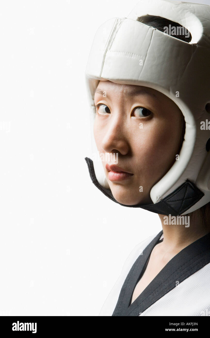 Woman karate helmet hi-res stock photography and images - Alamy