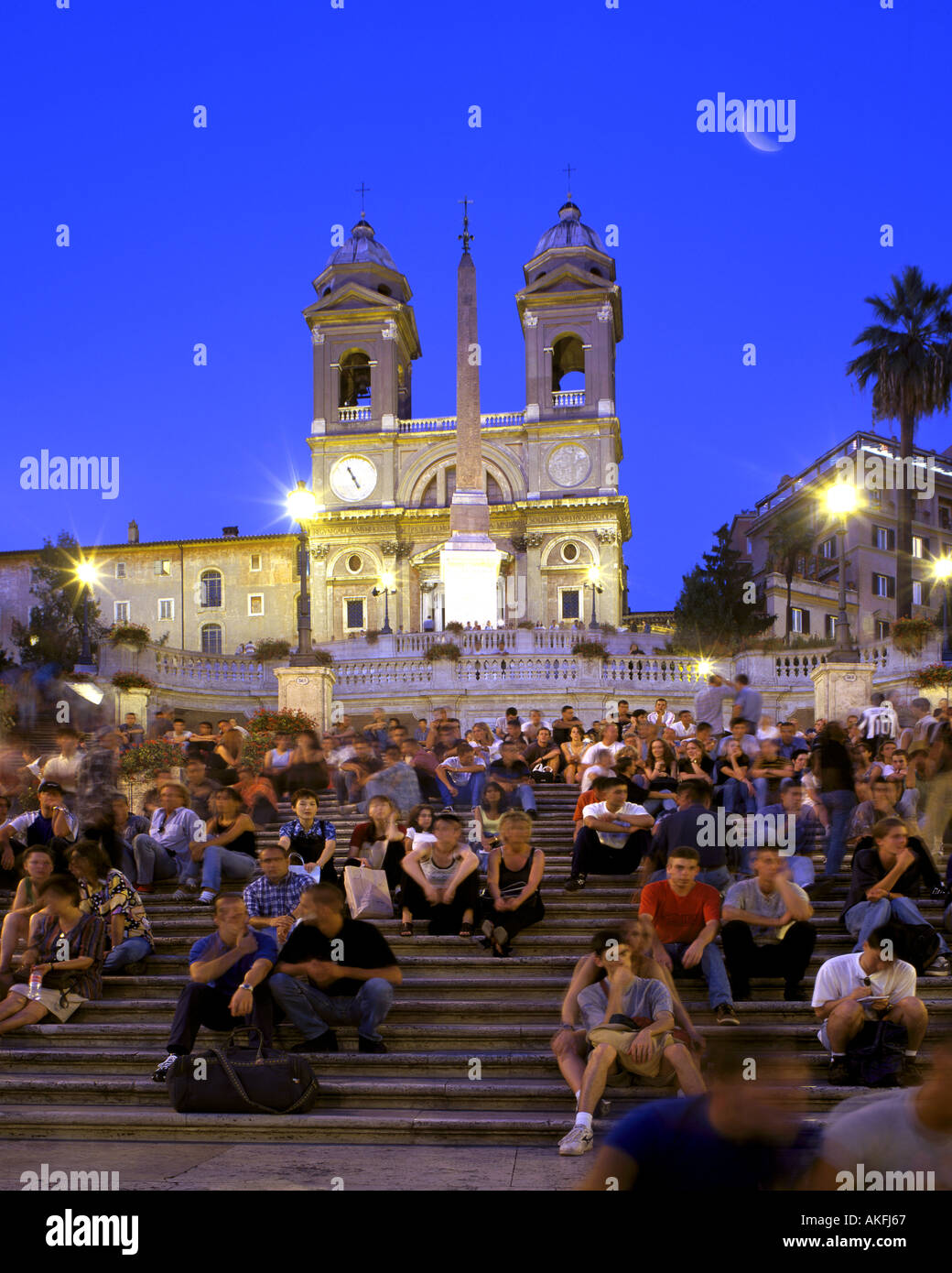 IT - ROME: Spanish Steps at night Stock Photo