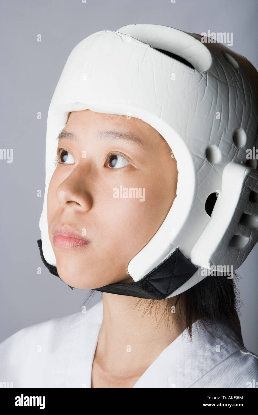 Woman karate helmet hi-res stock photography and images - Alamy