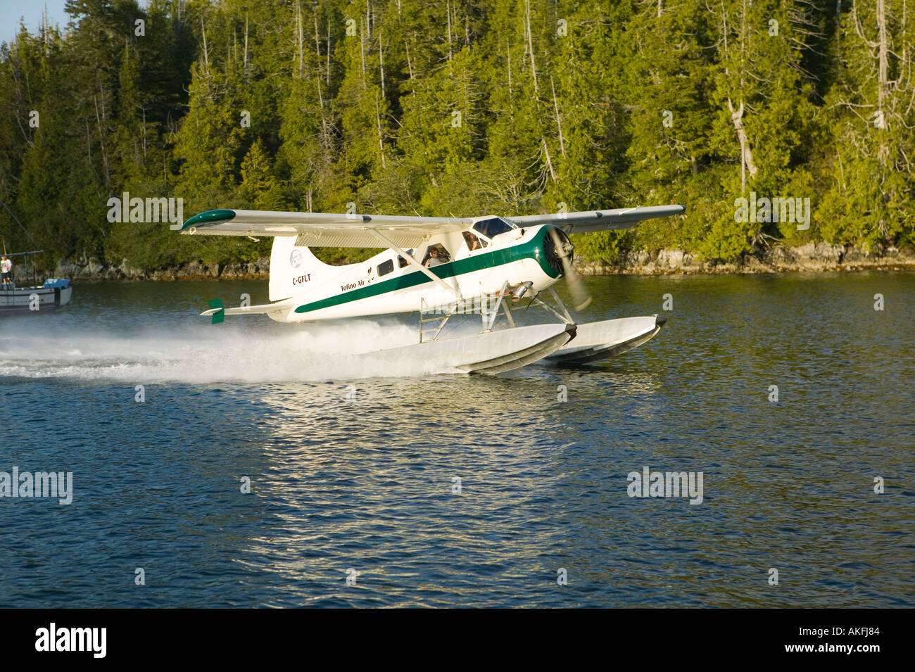 Floatplane taking off Hot Springs Cove Clayoquot Sound West Coast ...