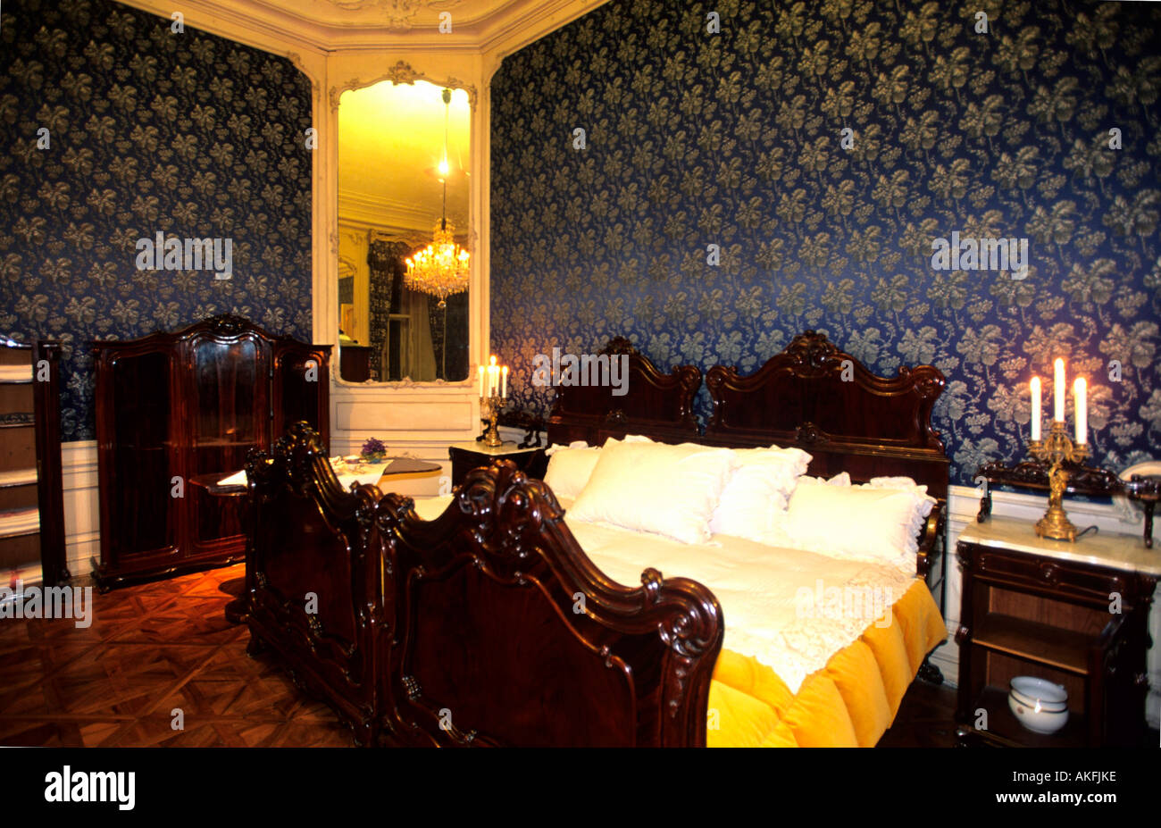 Schloss Schönbrunn, gemeinsames Schlafzimmer des Kaiserpaares Stock Photo