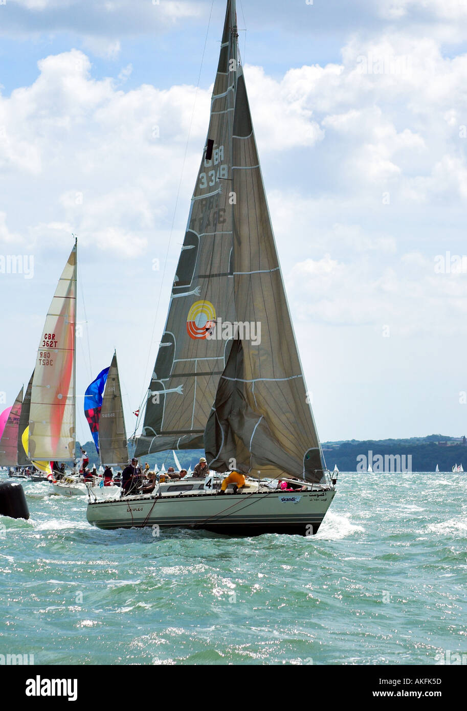 Yacht Racing at Cowes 2005 Stock Photo