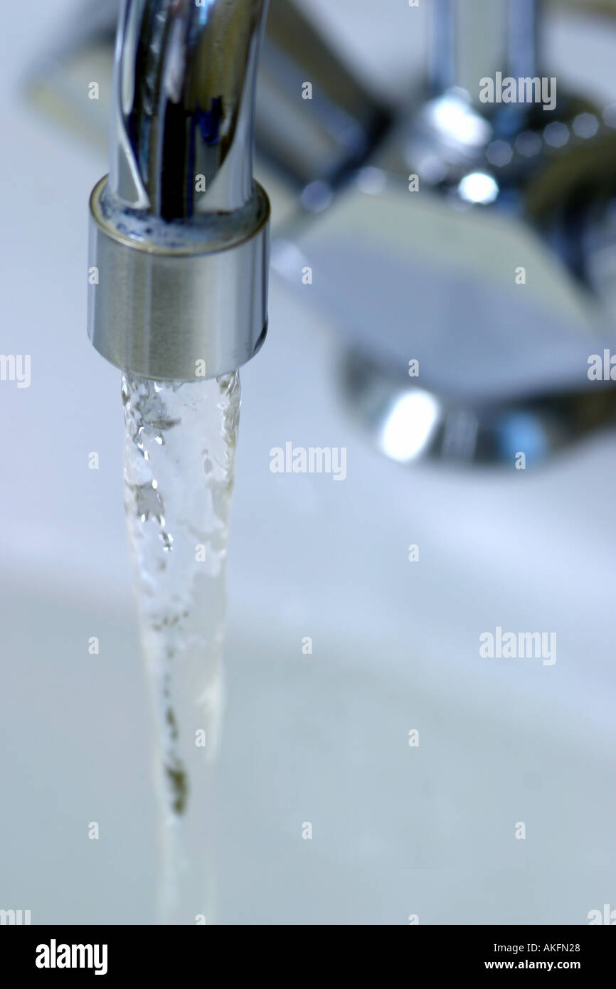 Water filling bath or sink Stock Photo