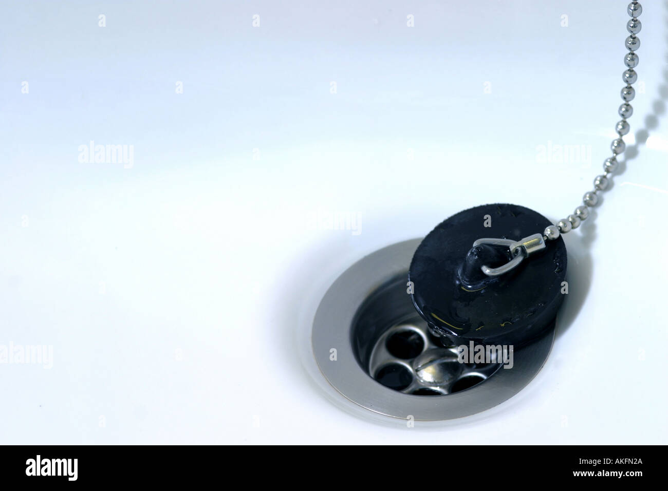 empty bath or sink with disconnected plug Stock Photo Alamy