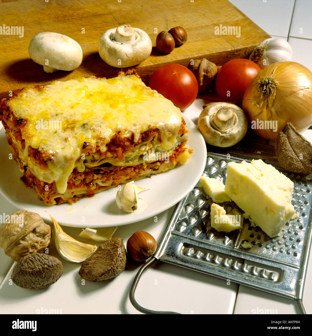 lasagna pasta and ingredients editorial use only Stock Photo Alamy
