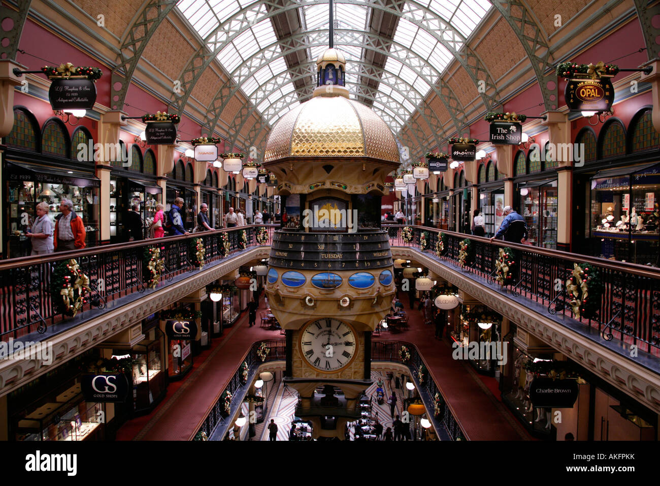 Queen victoria Building, Sydney, with floors of luxury shops and Great
