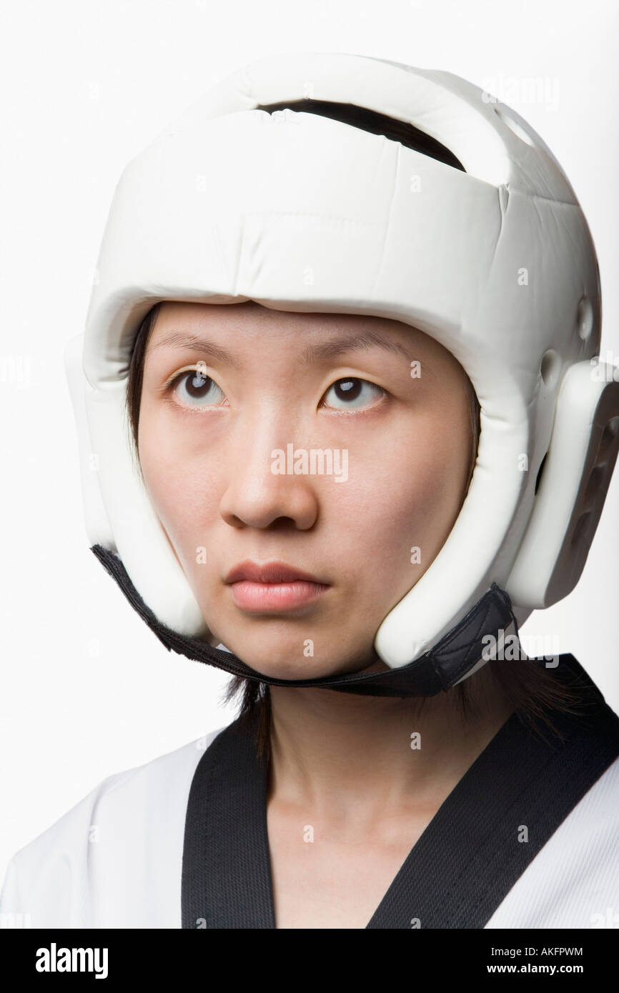 Woman karate helmet hi-res stock photography and images - Alamy