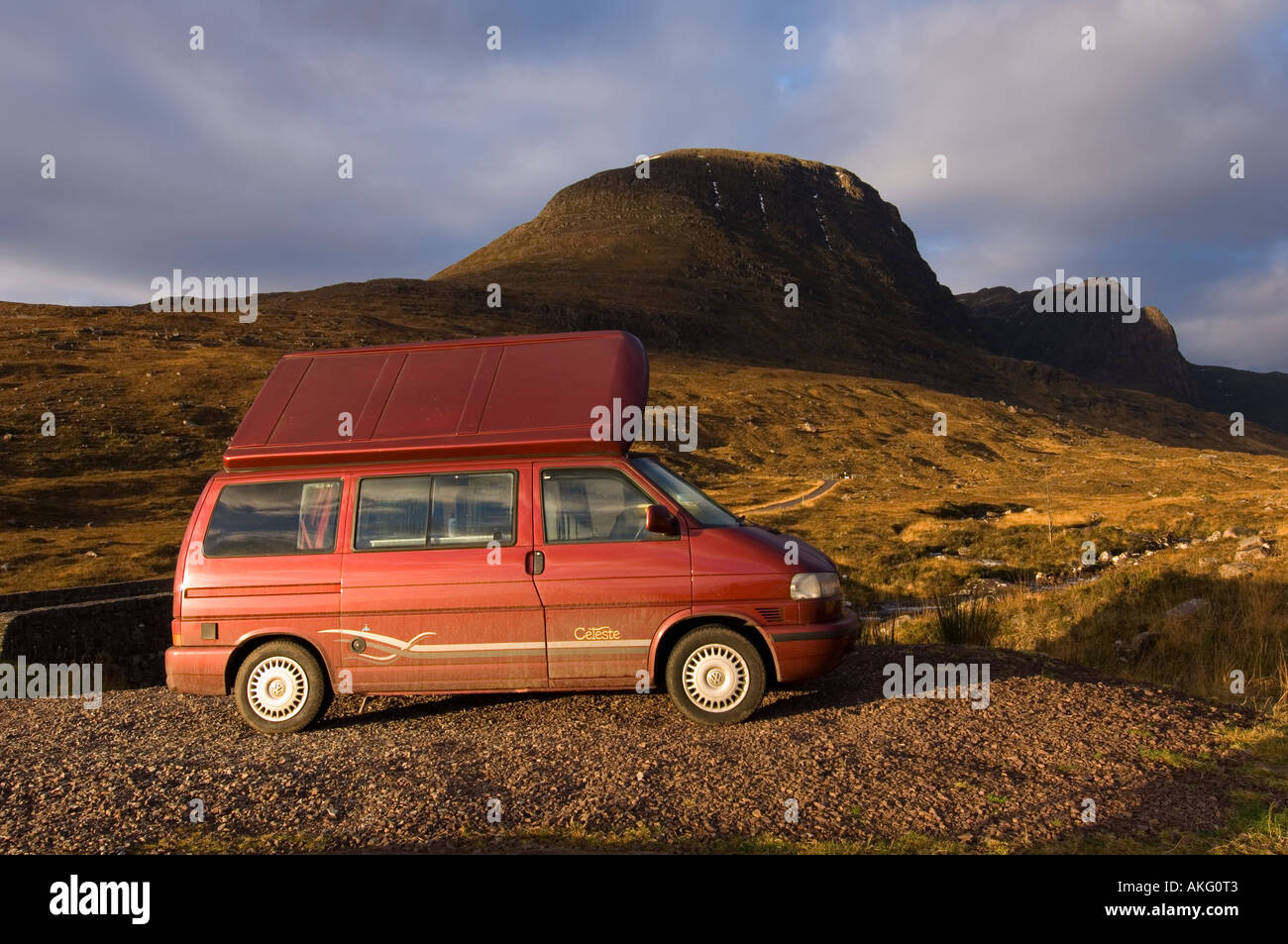 VW campervan below Meall Gorm, Torridon, Scotland Stock Photo - Alamy