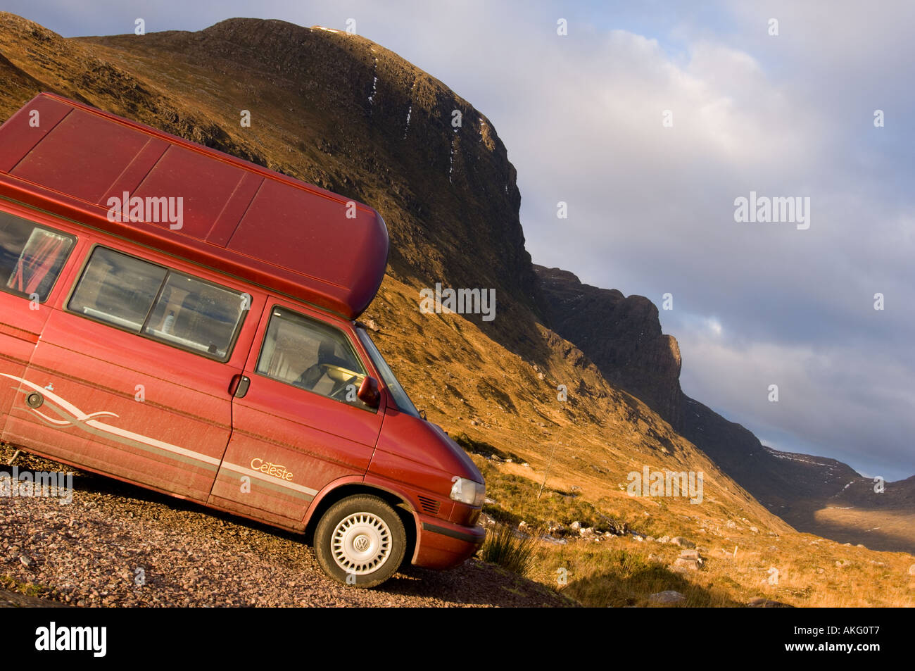VW campervan below Meall Gorm, Torridon, Scotland Stock Photo - Alamy