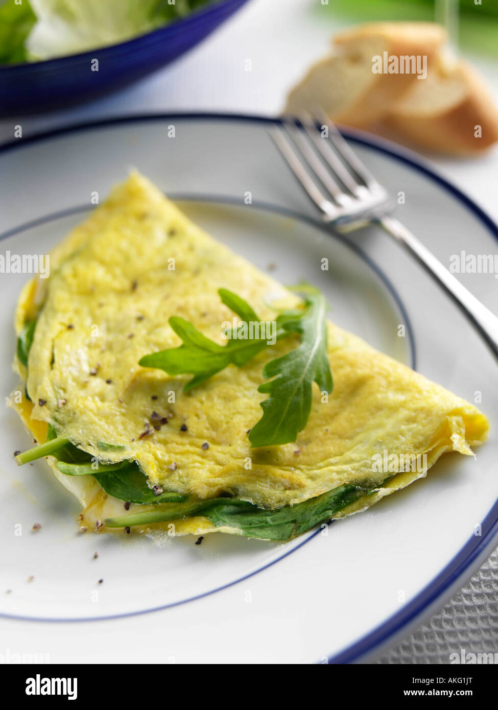 A vegetarian spinach omelette editorial food Stock Photo