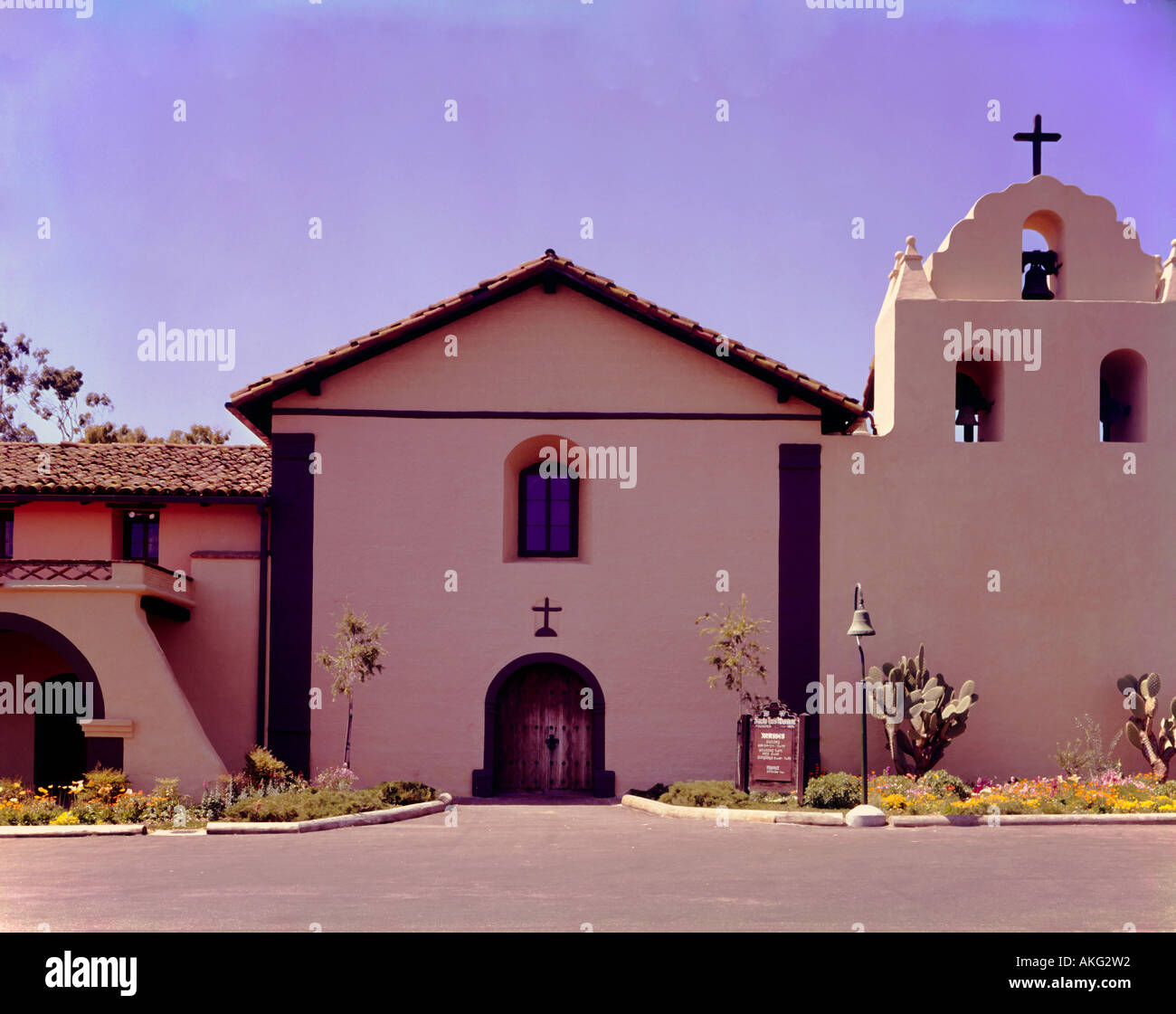 Mission Santa Inez located in Solvang in California was founded in September of 1804 by Fray Esteban Tapis Stock Photo