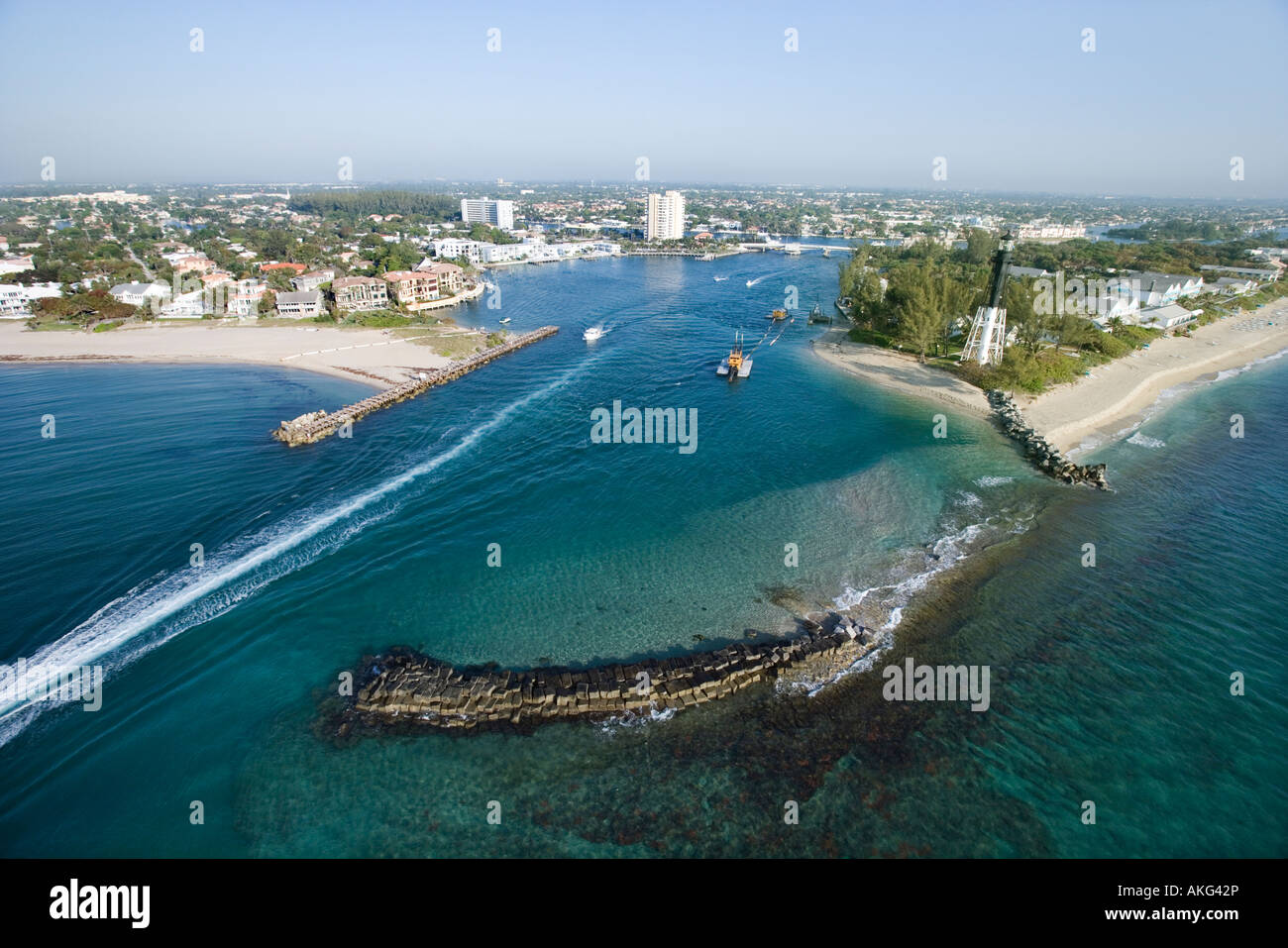 Aerial view of Hillsboro Bay in Pompano Beach Flordia Stock Photo Alamy