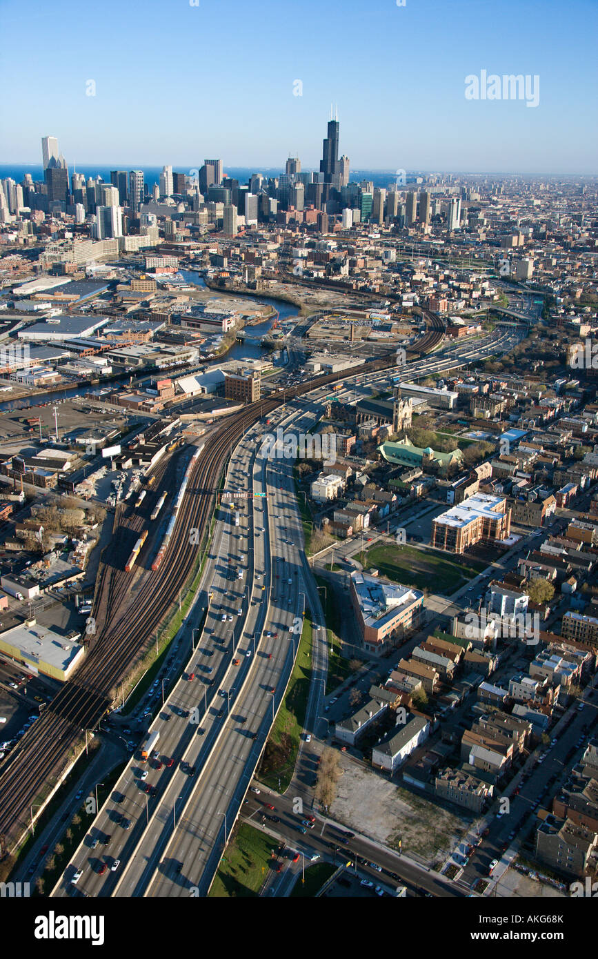 Aerial view of Chicago Illinois Stock Photo - Alamy
