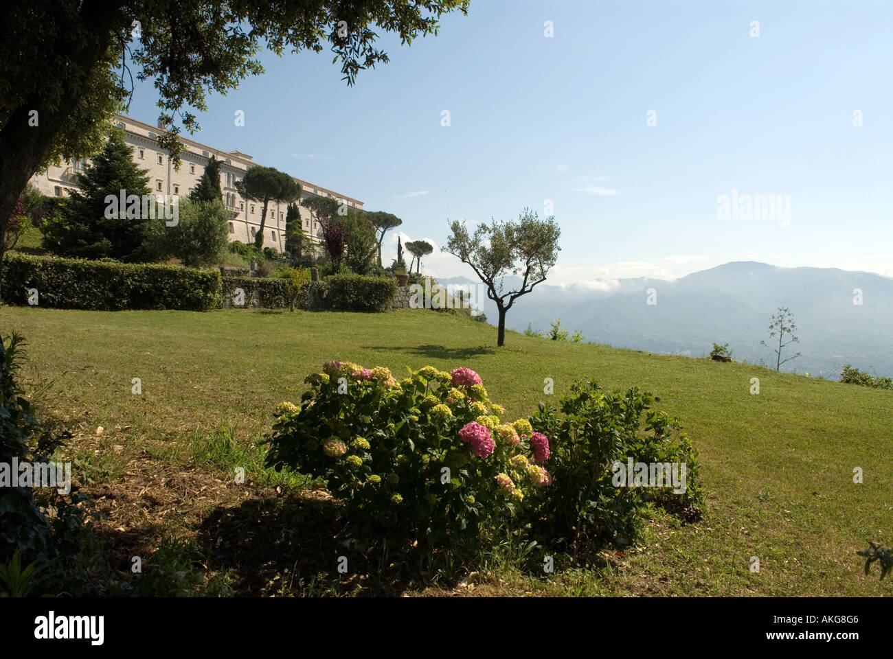 ITALY MONTE CASSINO ABBEY IN LATIUM REGION RE BUILT ABBEY Stock Photo