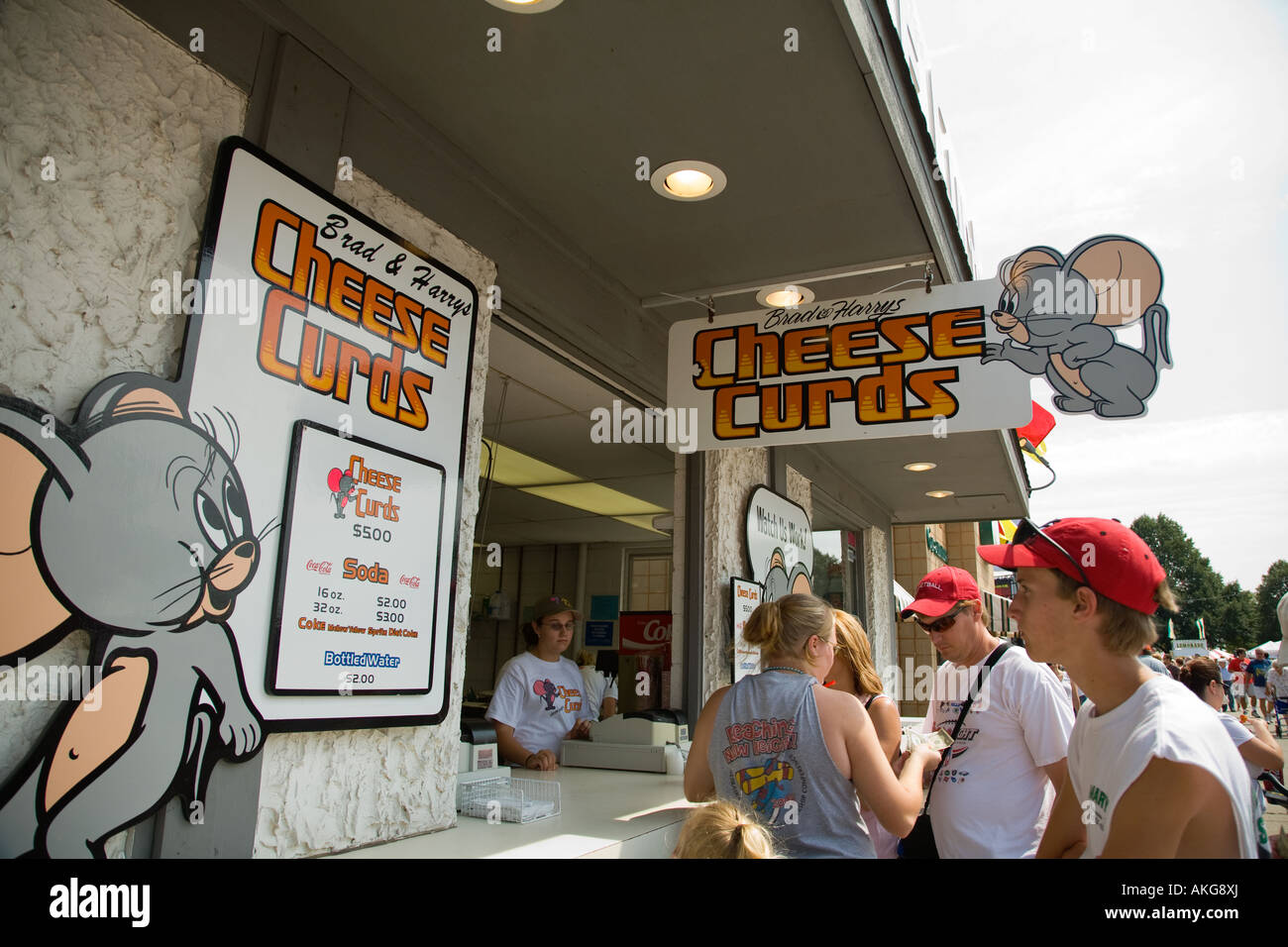 WISCONSIN Milwaukee Cheese curds for sale at booth at State Fair fried