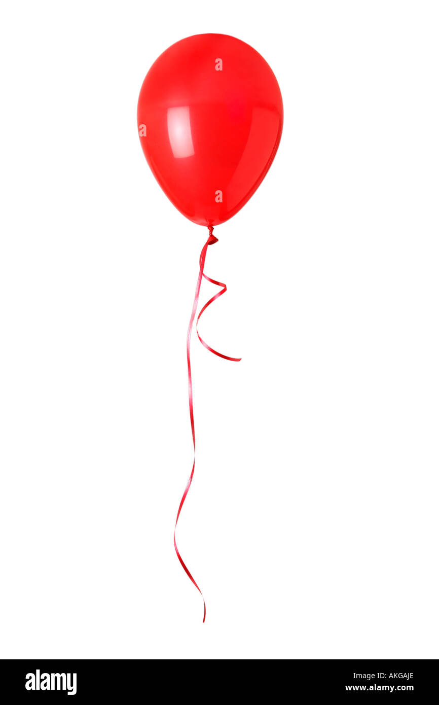 Single Red Helium Balloon Stock Photo