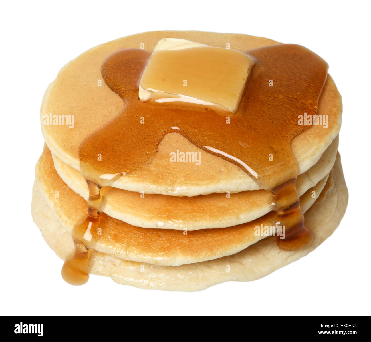 Pancakes with Butter and Syrup Stock Photo Alamy