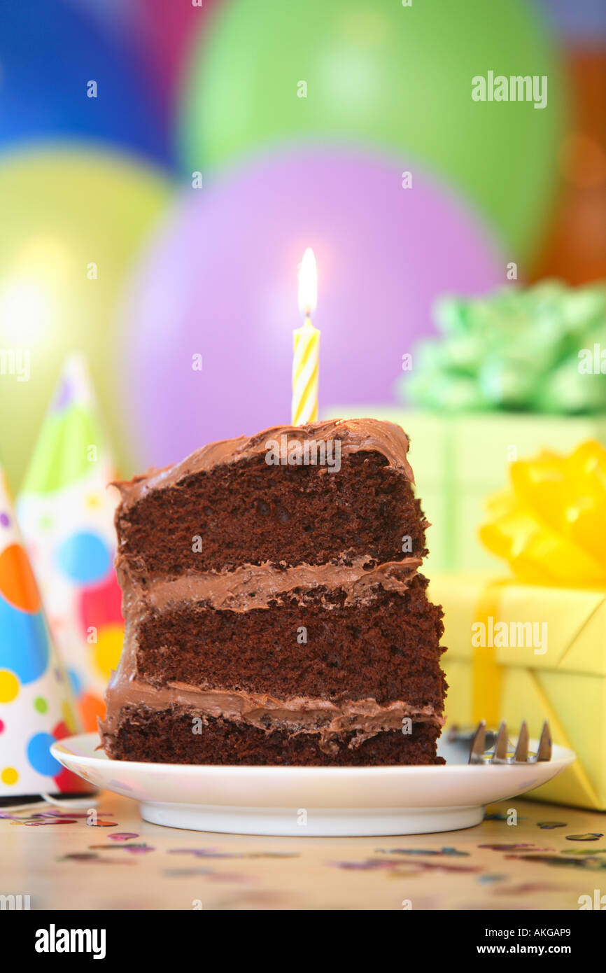 Piece of Birthday Cake Stock Photo Alamy