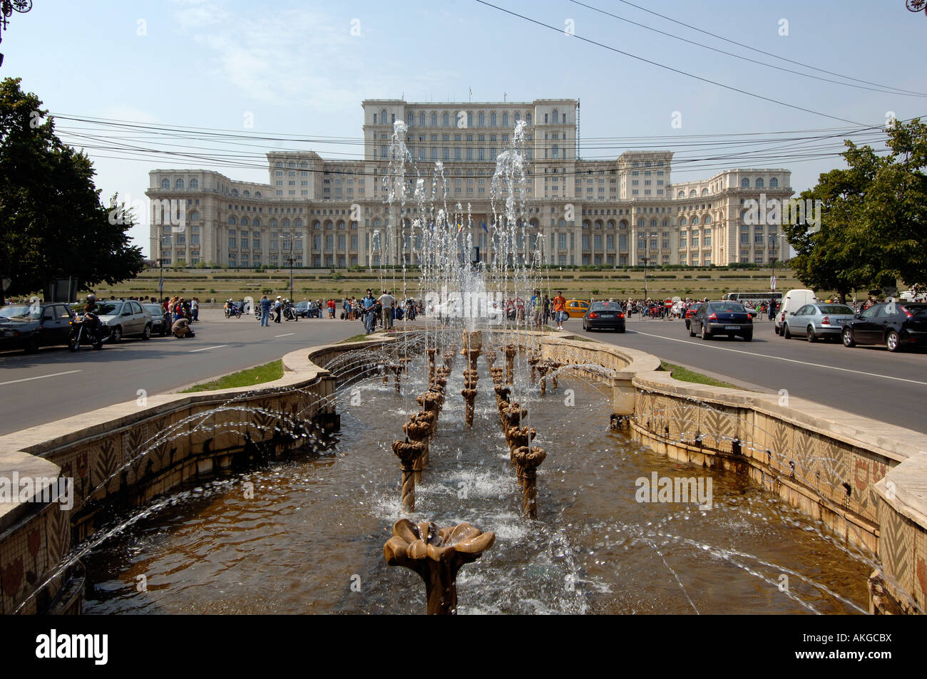 Palace of Parliament Bucharest Rumania Stock Photo