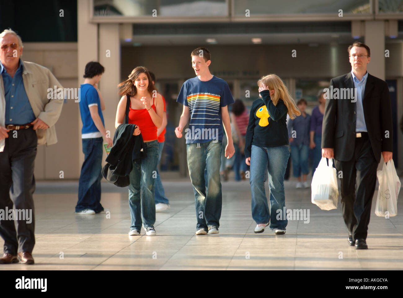 boy and girl shopping
