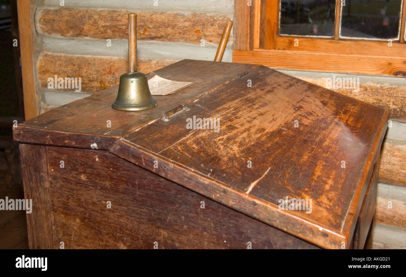 Teachers Desk Displayed Inside Old Schoolhouse Museum At Andrew