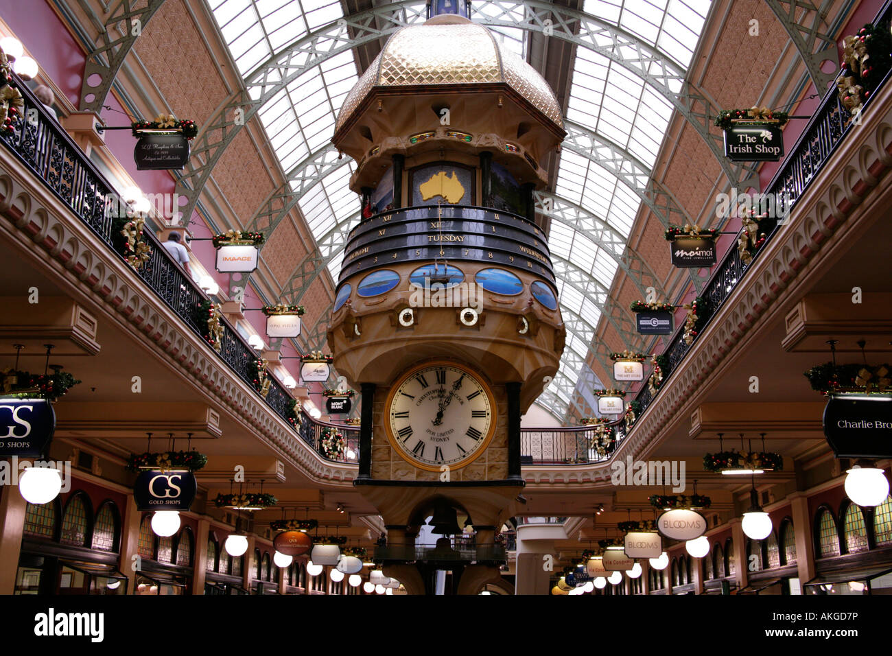 Queen Victoria Building, Sydney, with floors of luxury shops, and Great