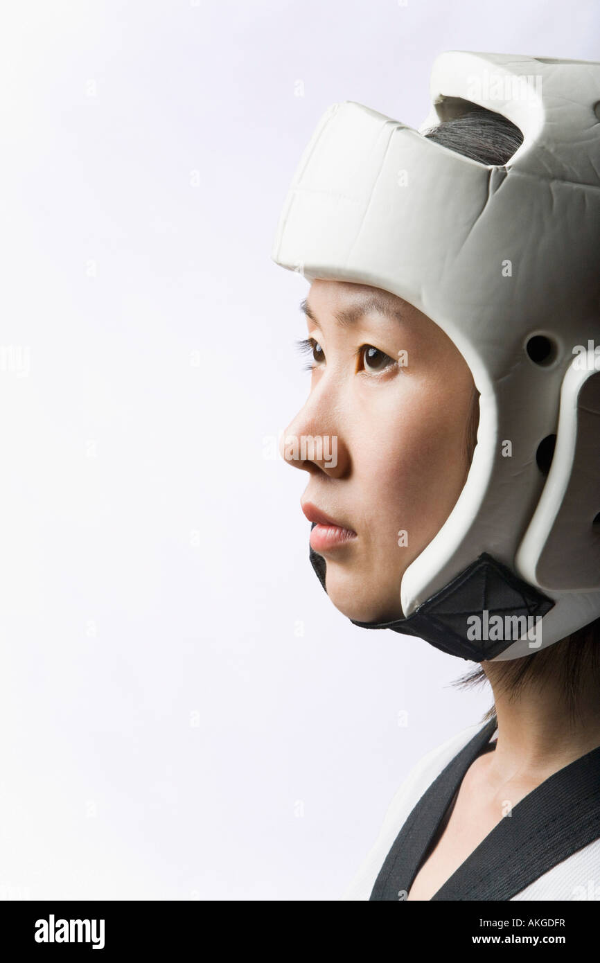 Woman karate helmet hi-res stock photography and images - Alamy