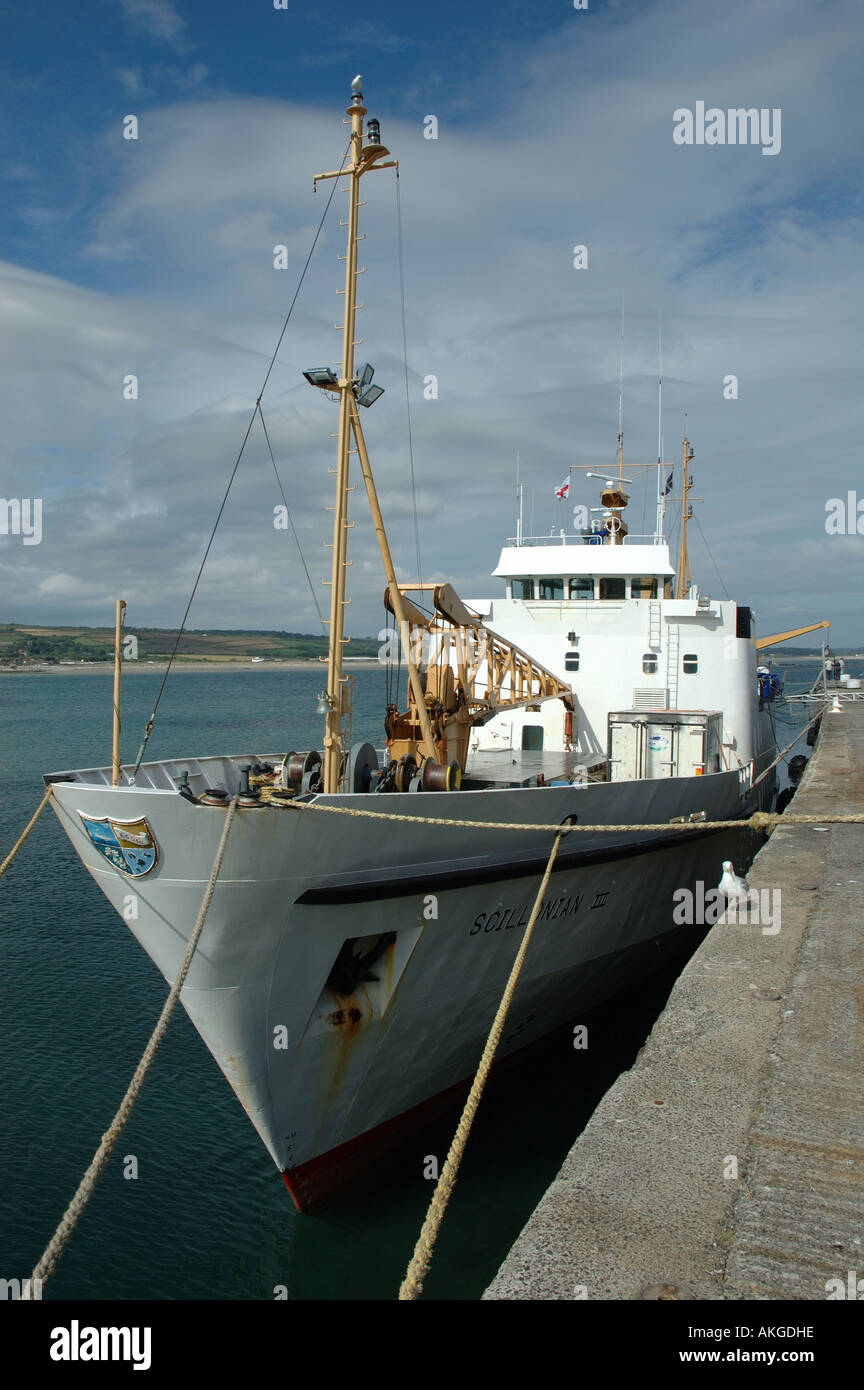 Scillonian III the ferry to the Scilly Isles, berthed at Penzance