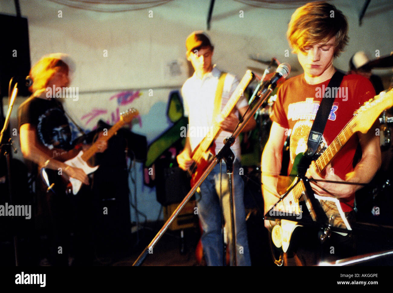 Amateur pop band preforming in Solingen, Germany Stock Photo Alamy