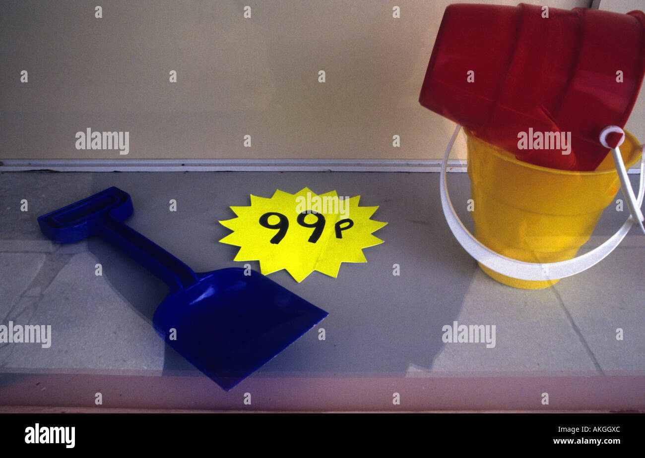 Bucket and spade for sale, Southwold pier, Suffolk, UK Stock Photo Alamy