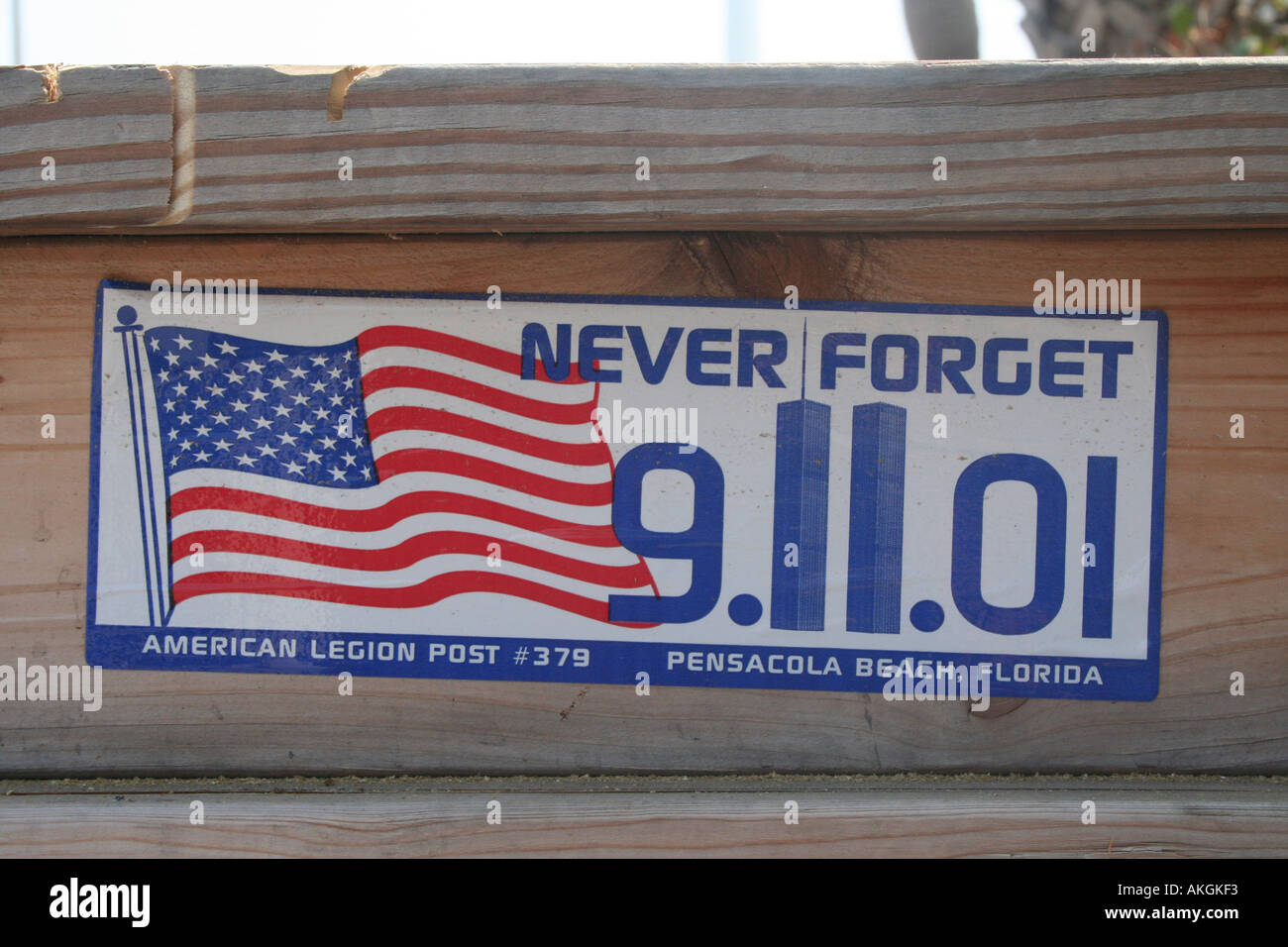 Never Forget 9/11, Pensacola Beach Florida, USA Stock Photo