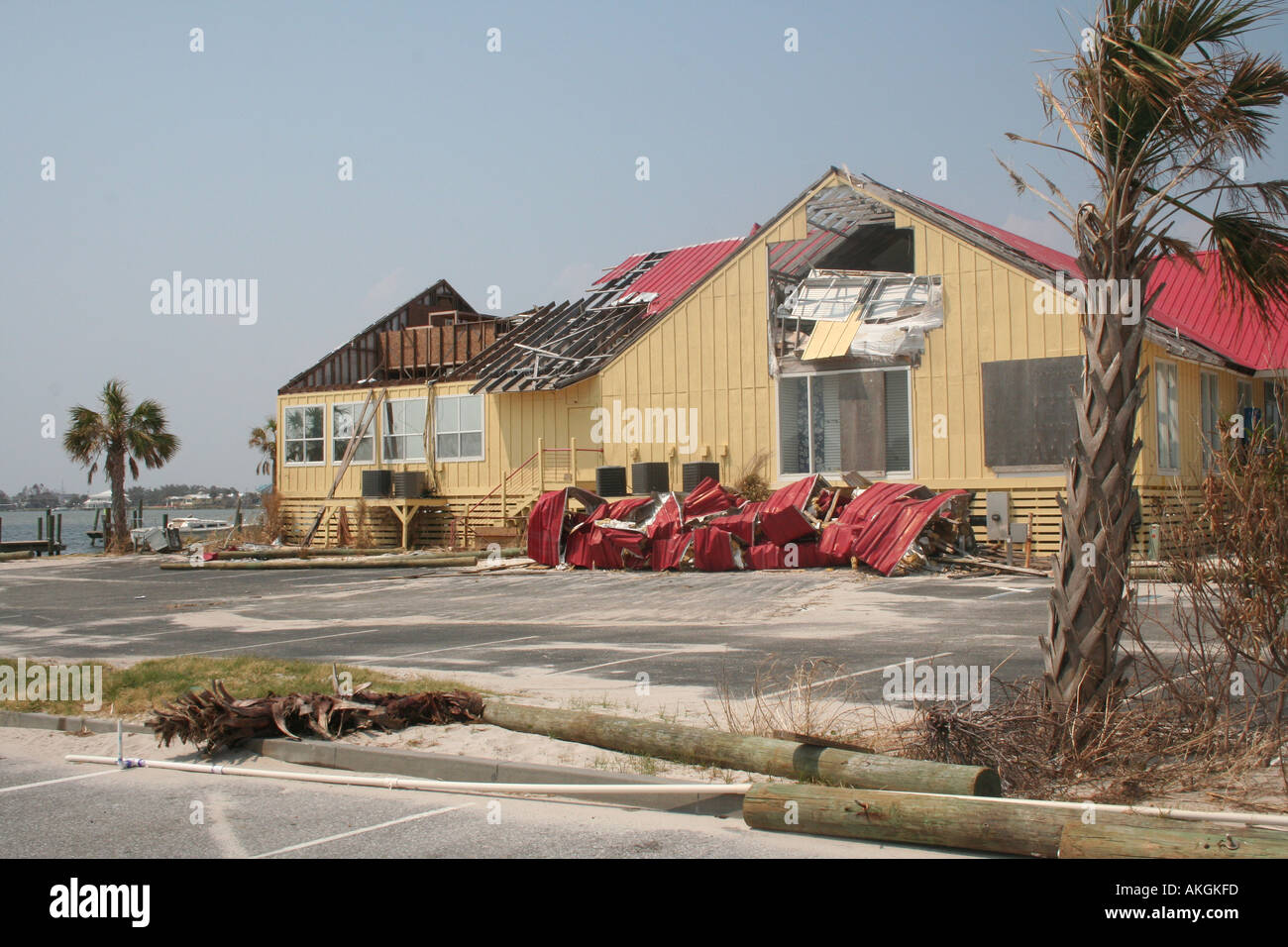 Hurricane damage two weeks after Hurricane Katrina Pensacola Beach