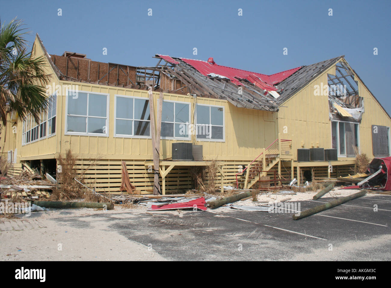 Hurricane damage two weeks after Hurricane Katrina Pensacola Beach