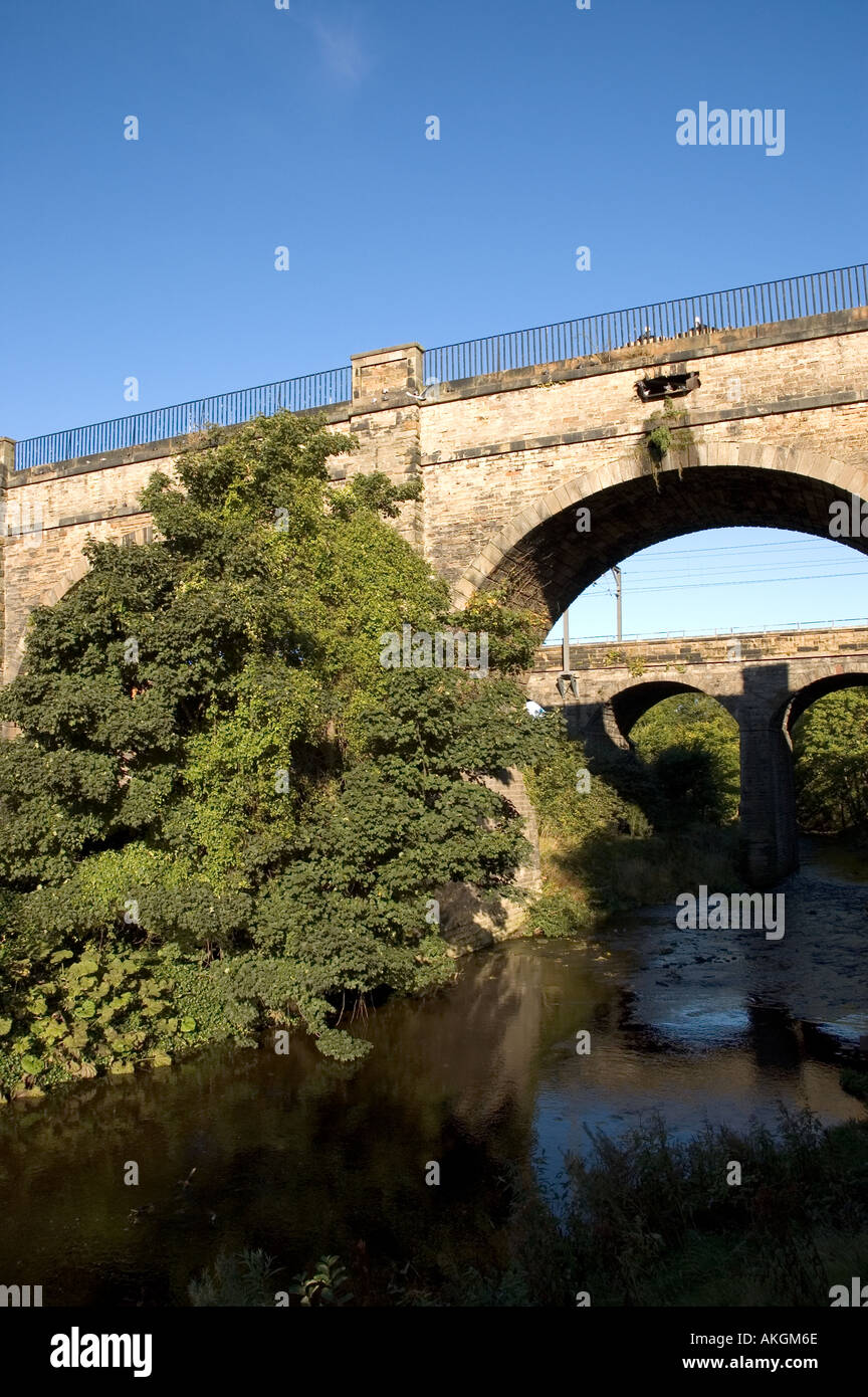 Slateford Aqueduct which takes the Union Canal over the Water of Leith Edinburgh Scotland Stock Photo