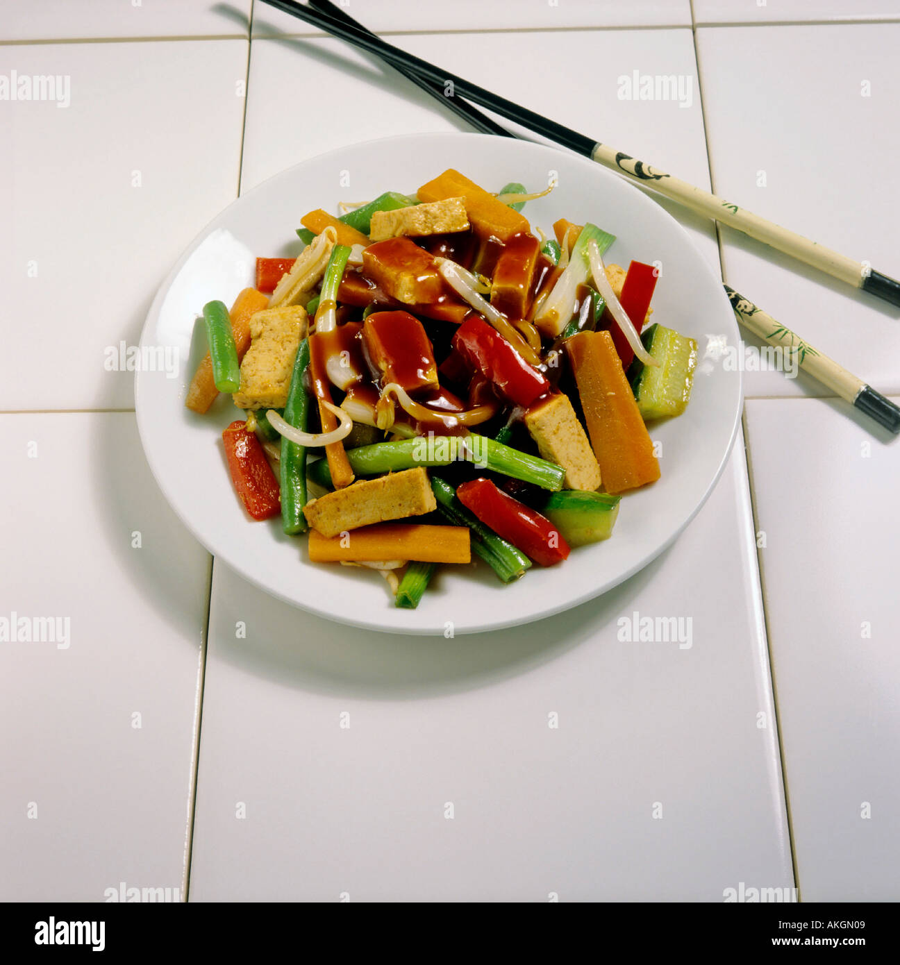 tofu with vegetables Stock Photo