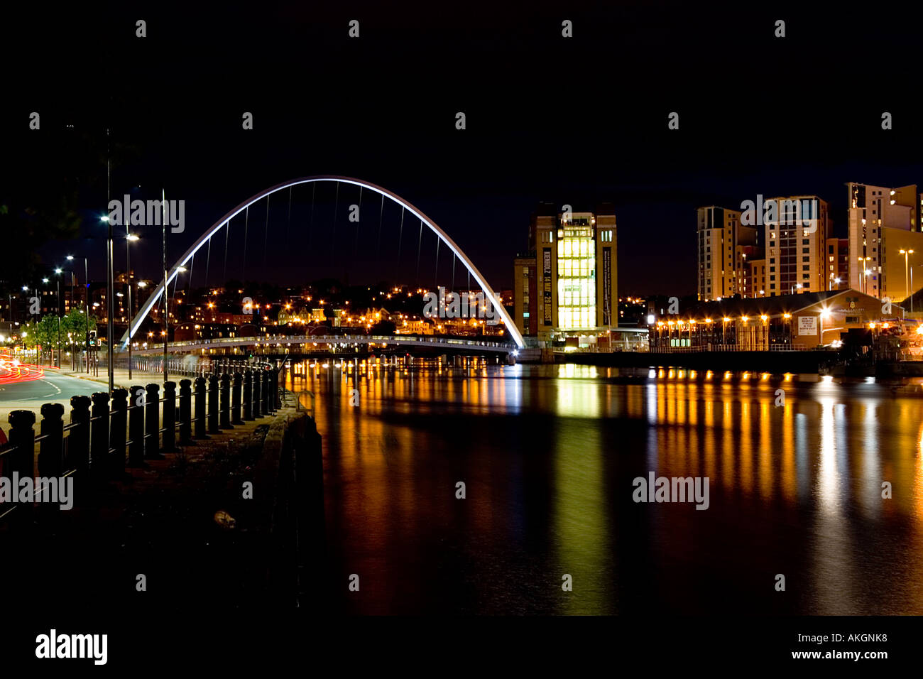 Photo of Millennium Bridge over the river Tyne Newcastle upon Tyne Stock Photo