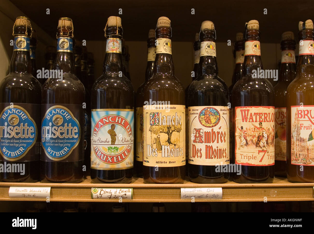Beer Shop Display Brussels Belgium Stock Photo Alamy