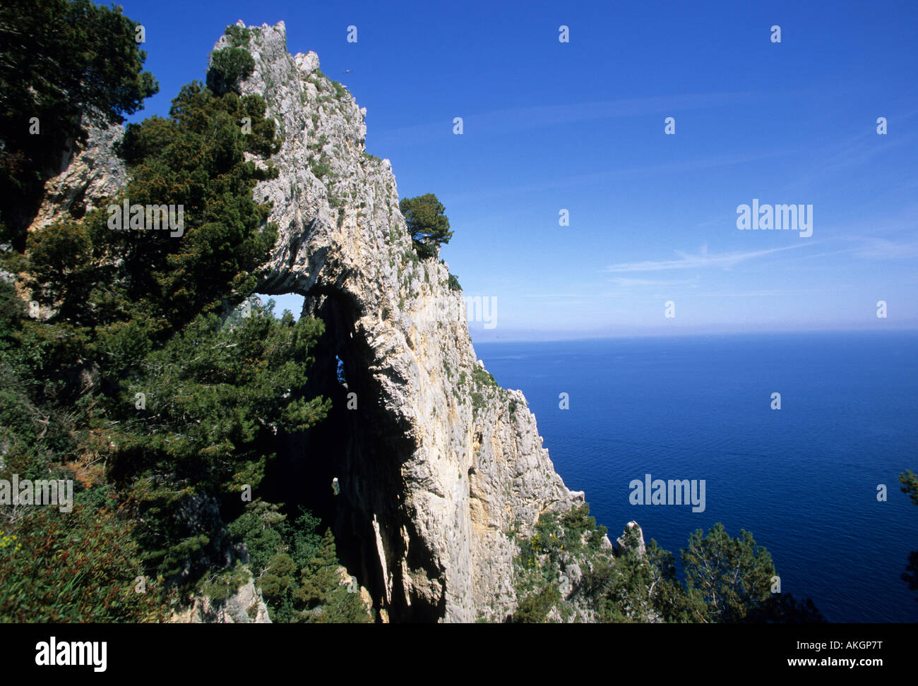 Natural arch, Capri island, Campania, Italy Stock Photo - Alamy