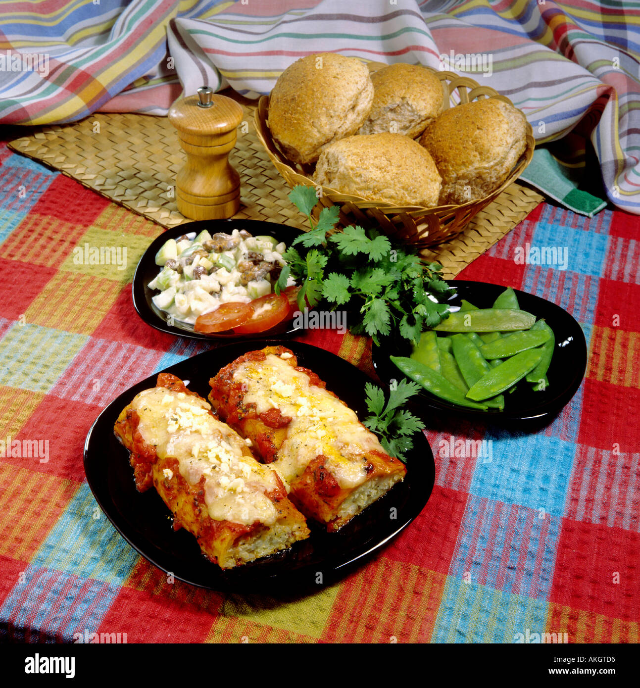 callelloni with greenpeas Stock Photo
