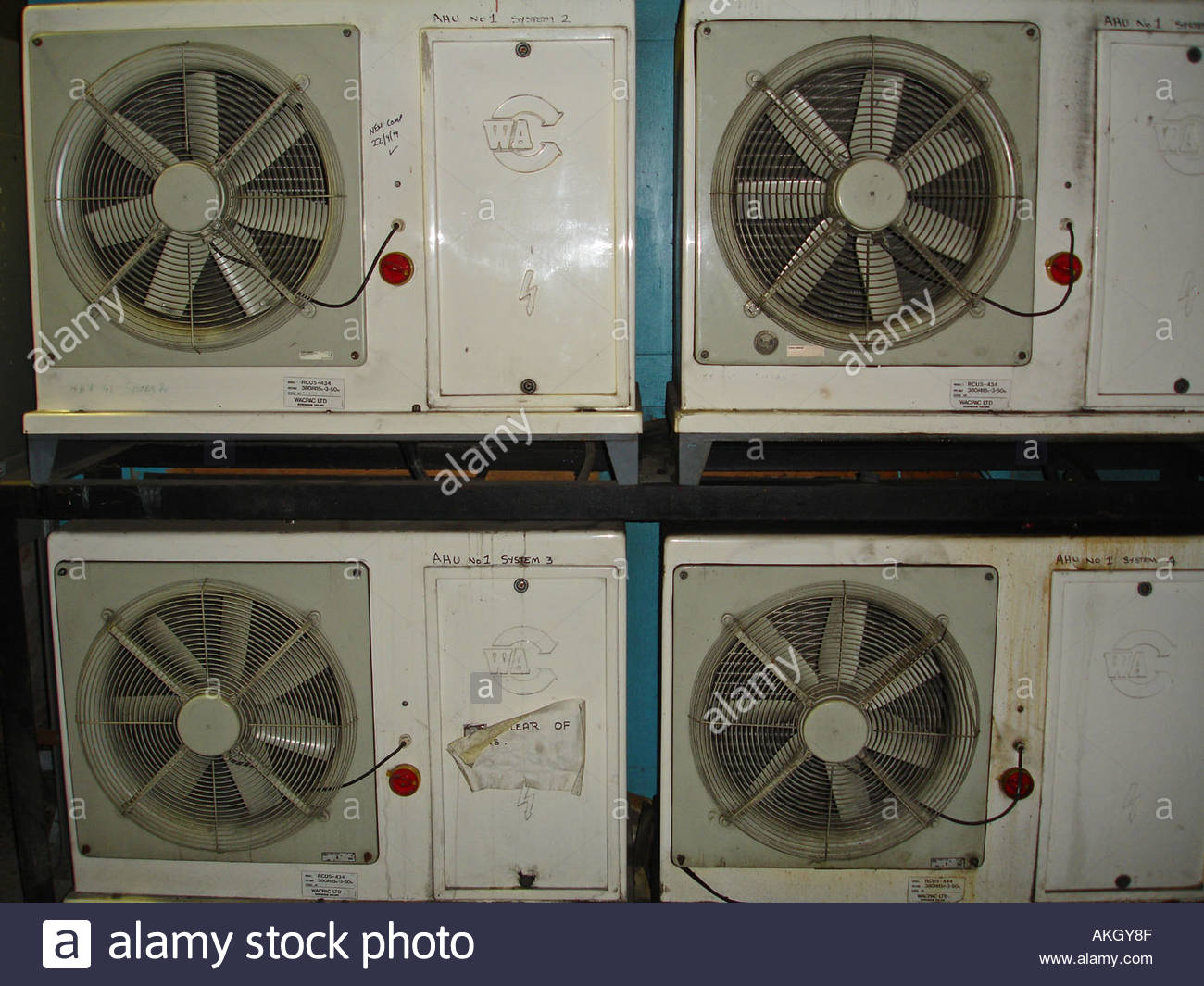 Air conditioning units and fans Stock Photo Alamy