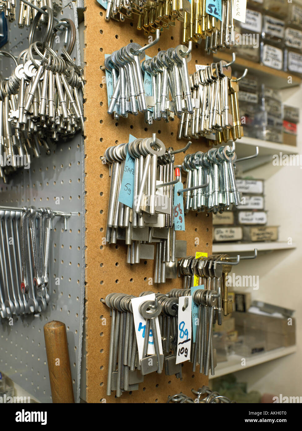 Keys in a hardware store Stock Photo Alamy