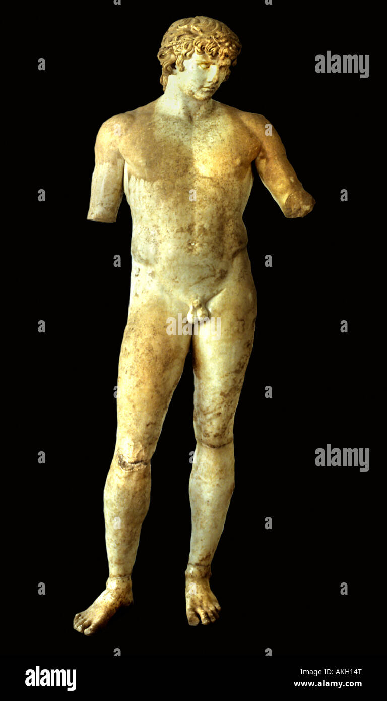 Athens Museum Antinous Antinoos lover friend of emperor Hadrian Stock Photo