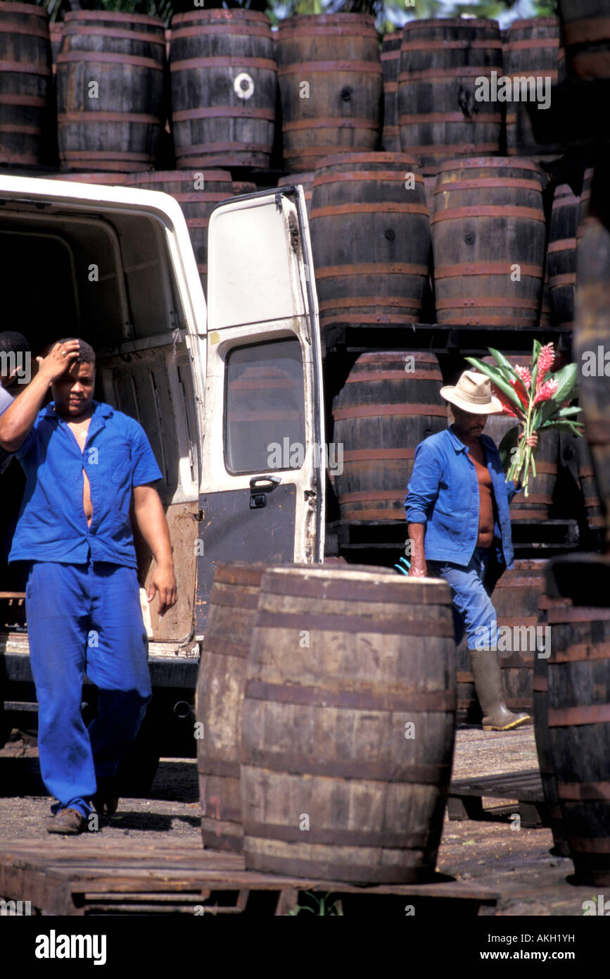 Storage, La Mauny distillery, Riviï¿½re-Pilote, Martinique, French Lesser Antilles, West Indies, Central America Stock Photo