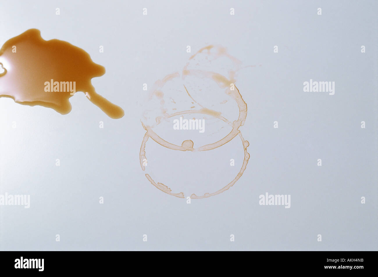 Coffee stains on a table Stock Photo Alamy