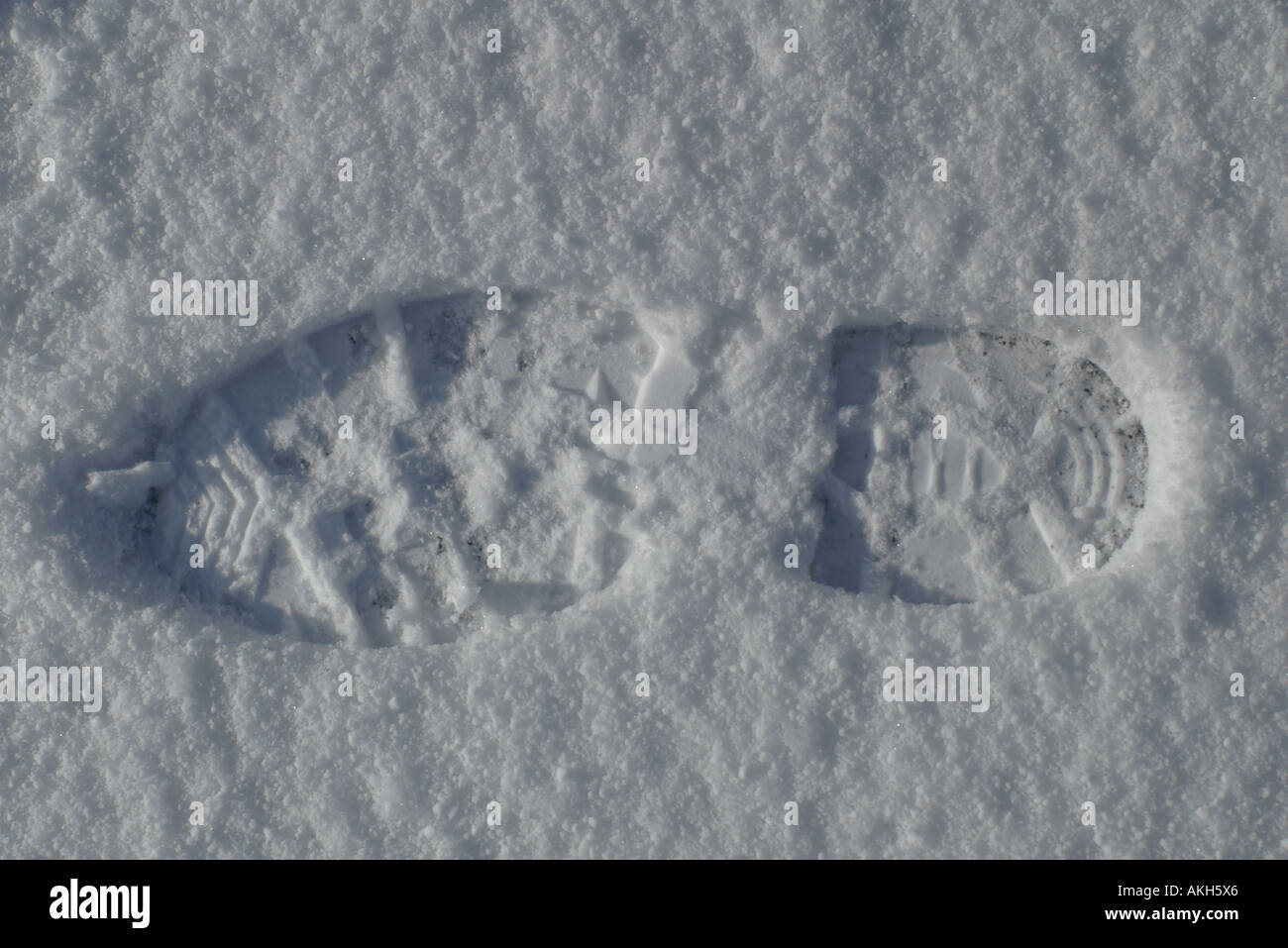 footstep in snow Stock Photo